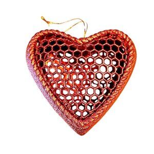 Pink Heart Fillable Ornament See-through Opens to Fill 4" Valentine